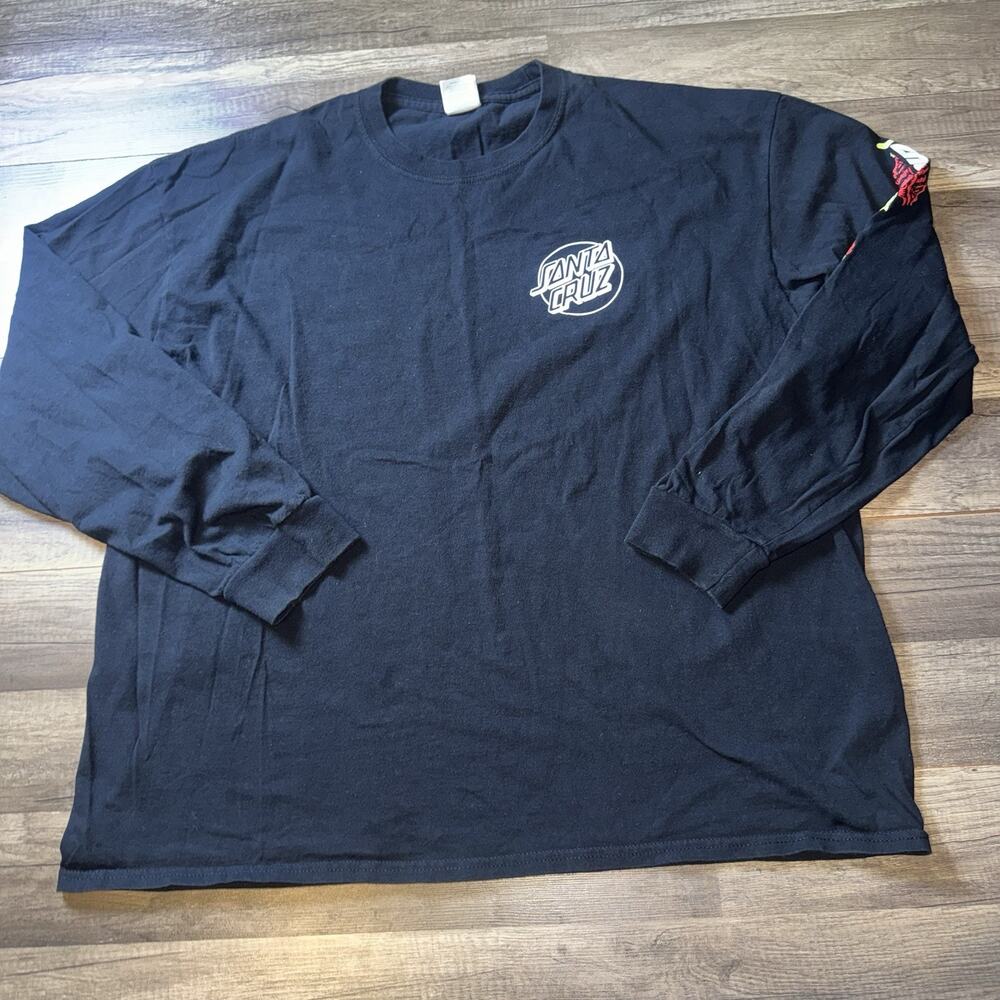 Santa Cruz Dressen Roses Vine Opus 2XL Men's T-Shirt Black
